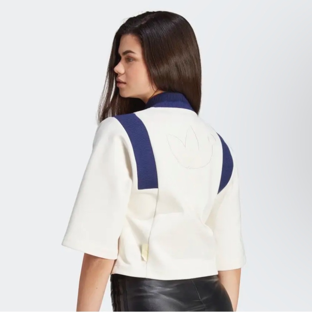 Adidas Track Short Sleeve Jacket Cropped (Blue Version)